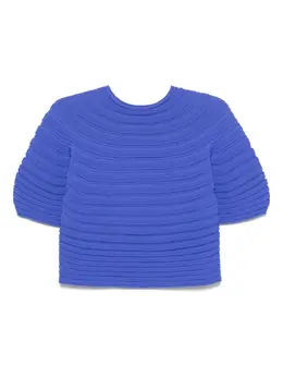Pleats Please Issey Miyake: Голубой топ 