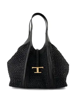 Tod's: Чёрная сумка-шоппер  T Timeless