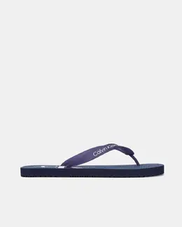 Calvin Klein Jeans: Синие шлёпанцы 