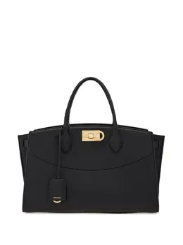 Ferragamo: Чёрная сумка-шоппер  Studio