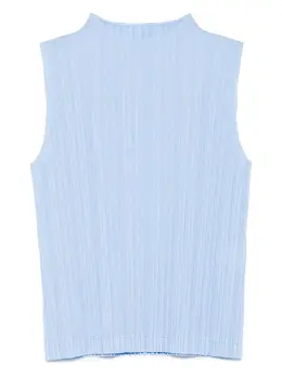 Pleats Please Issey Miyake: Голубой топ 