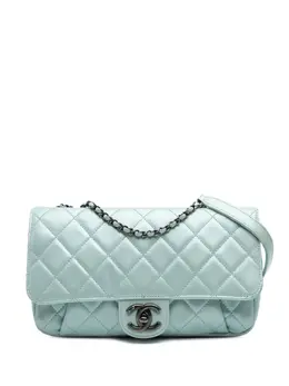 CHANEL Pre-Owned: Голубая сумка через плечо 