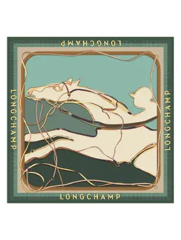 Longchamp: Зелёный шарф 
