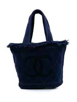 CHANEL Pre-Owned: Голубая сумка-шоппер 