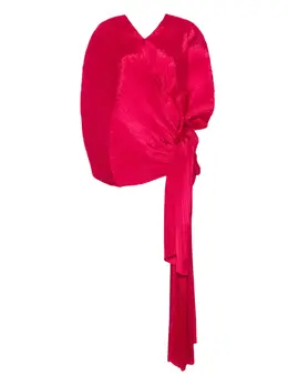 Pleats Please Issey Miyake: Красный топ 