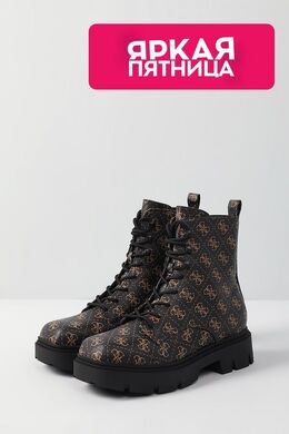 Guess: Коричневые ботинки 