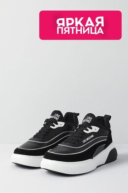 Love Moschino: Чёрные кроссовки 