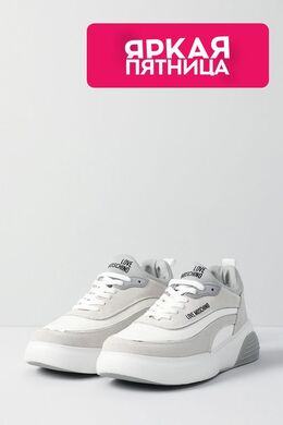 Love Moschino: Серые кроссовки 