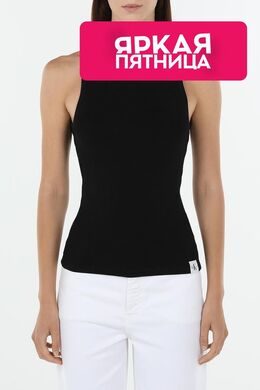 Calvin Klein Jeans: Чёрный топ 