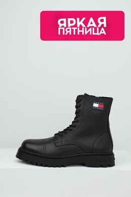 Tommy Hilfiger: Чёрные ботинки 