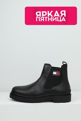 Tommy Hilfiger: Чёрные ботинки 