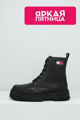 Tommy Hilfiger: Чёрные ботинки 