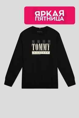 Tommy Hilfiger: Чёрная толстовка 