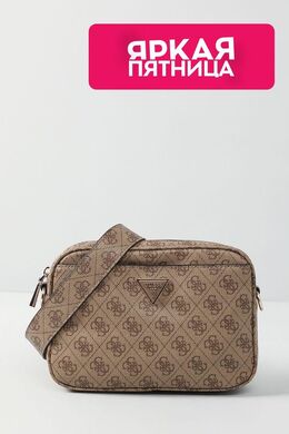 Guess: Бежевая сумка 