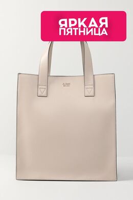 Guess: Бежевая сумка 
