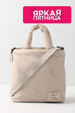 Calvin Klein: Бежевая сумка 