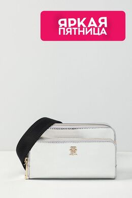 Tommy Hilfiger: Серебристая сумка  Iconic