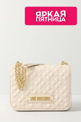Love Moschino: Бежевая сумка 