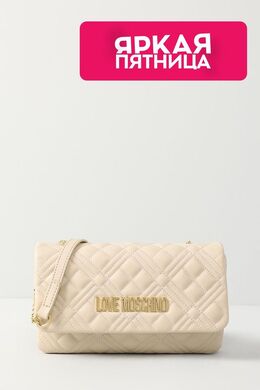 Love Moschino: Бежевая сумка 