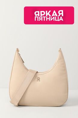 Tommy Hilfiger: Бежевая сумка  Essential