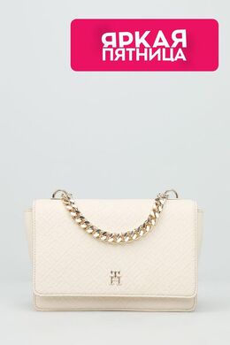 Tommy Hilfiger: Бежевая сумка  TH