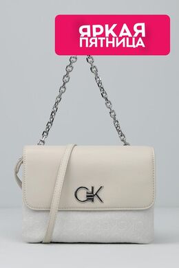 Calvin Klein: Бежевая сумка 