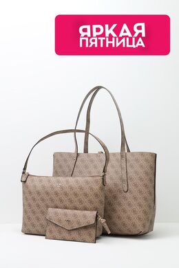 Guess: Бежевая сумка 