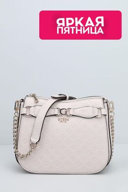 Guess: Бежевая сумка 