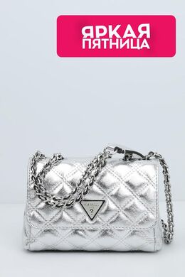 Guess: Серебристая сумка 