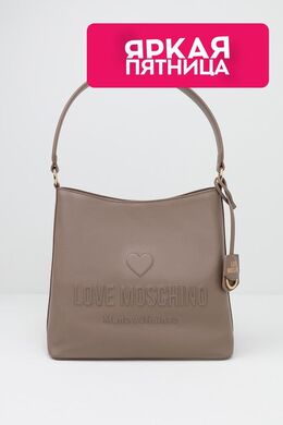 Love Moschino: Бежевая сумка 