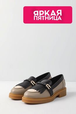 Furla: Бежевые лоферы 