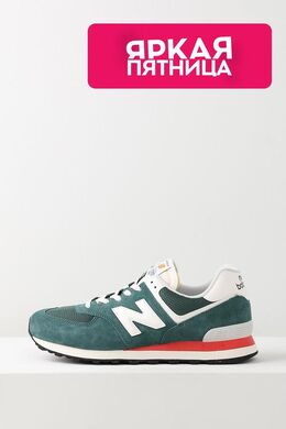 NEW BALANCE: Зелёные кроссовки  574