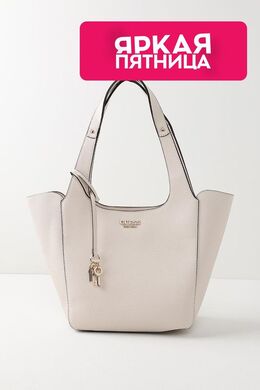 Guess: Бежевая сумка 