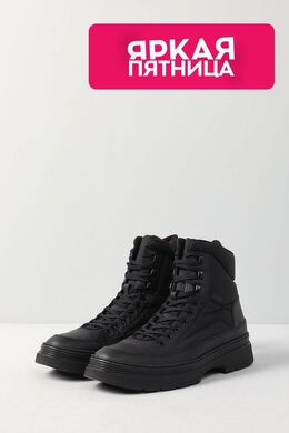 BOSS: Чёрные ботинки 