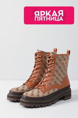 Guess: Коричневые ботинки 