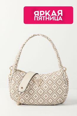 Guess: Бежевая сумка 
