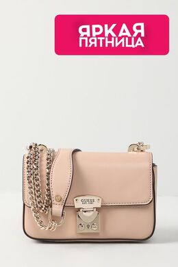 Guess: Бежевая сумка 