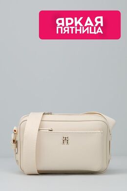 Tommy Hilfiger: Бежевая сумка  Iconic