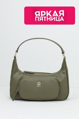 Tommy Hilfiger: Зелёная сумка  Soft