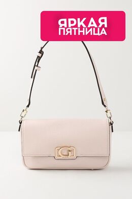 Guess: Бежевая сумка 