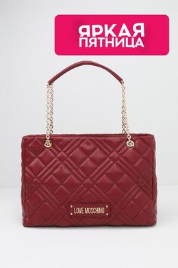 Love Moschino: Бордовая сумка 