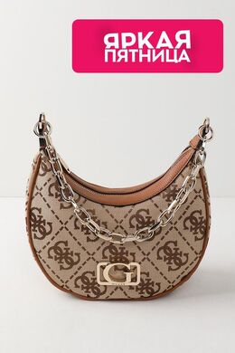 Guess: Бежевая сумка 