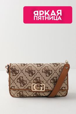 Guess: Бежевая сумка 