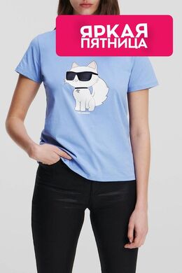 Karl Lagerfeld: Футболка  Ikonik Choupette с принтом