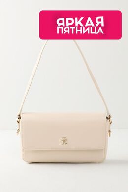 Tommy Hilfiger: Бежевая сумка  TH