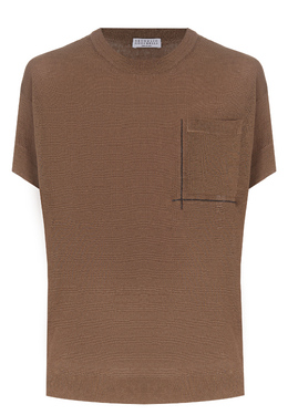 BRUNELLO CUCINELLI: Коричневая футболка 