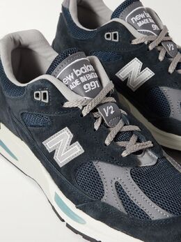 New Balance: Синие кроссовки 