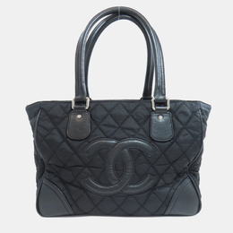 Chanel: Чёрная сумка-шоппер 