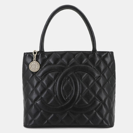 Chanel: Чёрная сумка-шоппер 