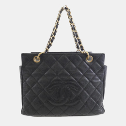 Chanel: Чёрная сумка-шоппер 